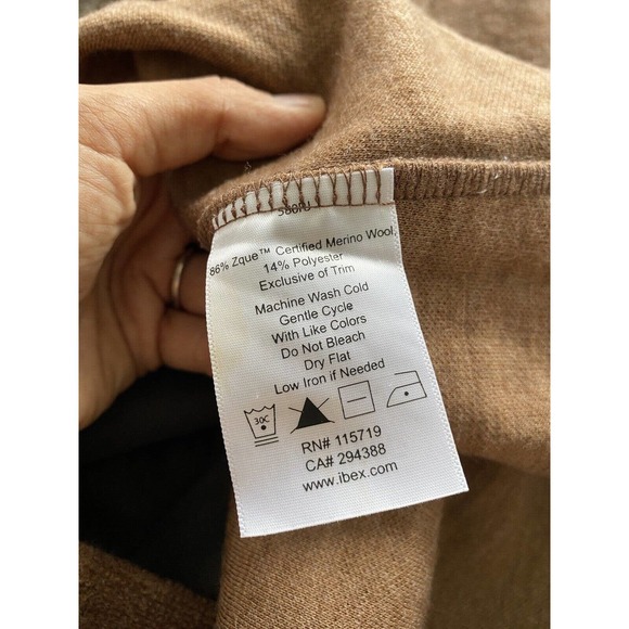 Ibex Reese Tunic Zip Sweater Pockets Merino Wool Brown Embroidered Size XS - Picture 13 of 13